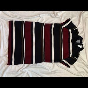 Striped collared shift dress